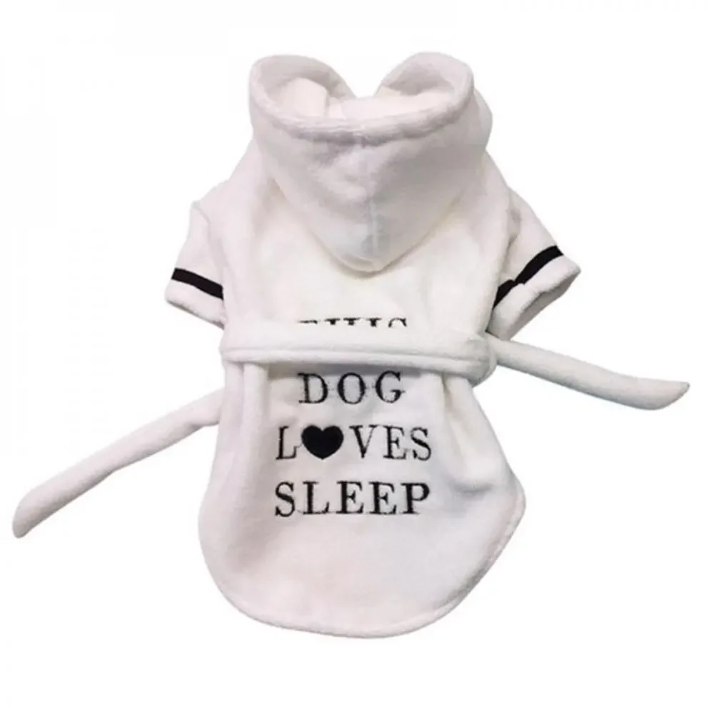 Luxury Soft Cotton Hooded Bathrobe Dog Size Medium